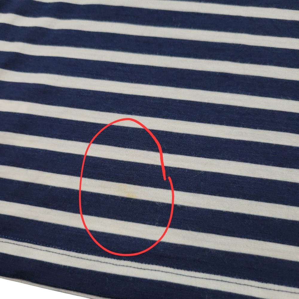Icebreaker Merino Wool T-Shirt Womens M Blue White Striped Pocket Nautical Tee - Picture 5 of 10